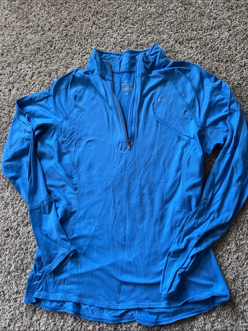 Nike Women's Electric Blue Long-Sleeve Quarter-Zip Top